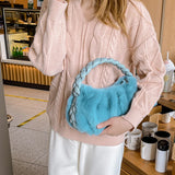 Plush Twist Braid Handbag Small Tote Bag