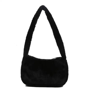 Fluffy Underarm Bag for Women - Y2K Furry Purse Tote