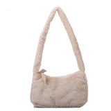 Fluffy Underarm Bag for Women - Y2K Furry Purse Tote