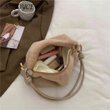 Soft Plush Underarm Bag with Flower Pendant