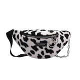 Plush Waist Bag Zipper Chest Bag Travel Girl Waist Belt Bags Banana