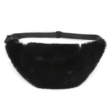 Winter Faux Fur Waist Bag Women Chest Belt Fanny Pack