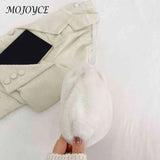 Plush Women Hand Bags Pleated Autumn Winter Female Tote Soft Cloud Casual