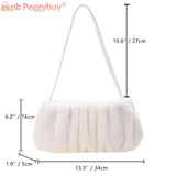 Warm Plush Women Hand Bag for Travel Vacation