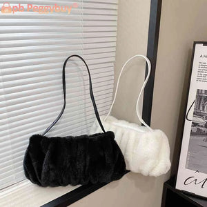 Warm Plush Women Hand Bag for Travel Vacation