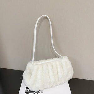 Warm Pleated Women Handbag Autumn Winter Shoulder Bag Casual Cloud Handbags