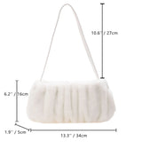 Warm Pleated Women Handbag Autumn Winter Shoulder Bag Casual Cloud Handbags