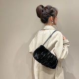 Warm Pleated Women Handbag Autumn Winter Shoulder Bag Casual Cloud Handbags