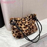 Leopard Top-handle Shoulder Bag for Women Casual Autumn Winter