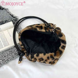 Leopard Top-handle Shoulder Bag for Women Casual Autumn Winter