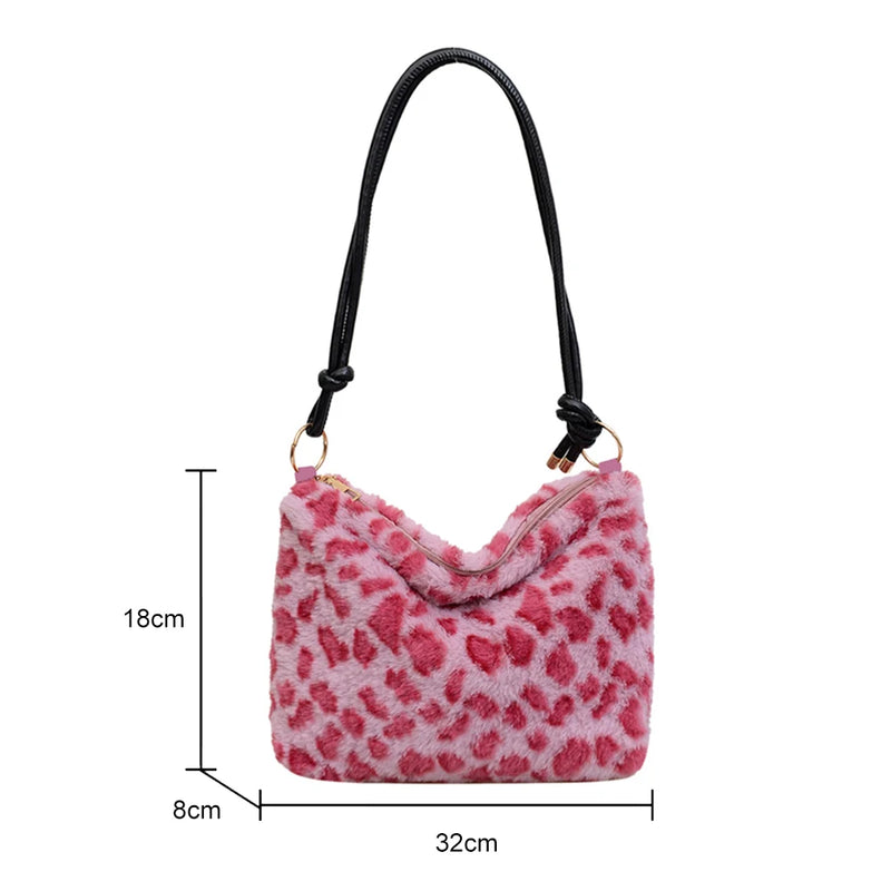 Leopard Top-handle Shoulder Bag for Women Casual Autumn Winter