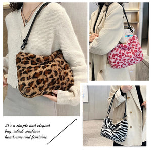 Leopard Top-handle Shoulder Bag for Women Casual Autumn Winter