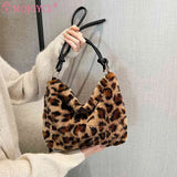Leopard Top-handle Shoulder Bag for Women Casual Autumn Winter