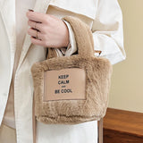 Casual Lightweight Crossbody Bag for Women - Letter Printed Satchel Tote