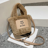 Casual Lightweight Crossbody Bag for Women - Letter Printed Satchel Tote