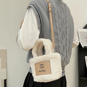 Casual Lightweight Crossbody Bag for Women - Letter Printed Satchel Tote