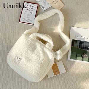 Plush Women Messenger Bag Autumn Winter Warm Soft Portable