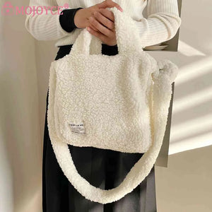 Plush Women Messenger Bag Autumn Winter Ladies Handbag Warm Soft Casual Portable