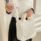 Soft Women Messenger Bag Warm Winter Handbag for Teenage Girls