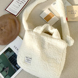 Plush Women Messenger Bag Autumn Winter Top-handle Warm Soft Portable