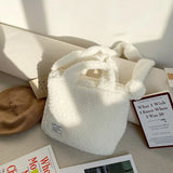 Plush Women Messenger Bag Autumn Winter Top-handle Warm Soft Portable