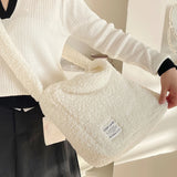 Plush Women Messenger Bag Autumn Winter Top-handle Warm Soft Portable