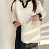 Plush Women Messenger Bag Milky Autumn Winter Casual Ladies Handbag