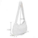 Plush Women Shoulder Bag Love Heart Printed Soft for Street Travel