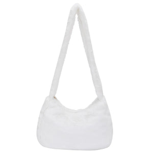 Warm Shoulder Bag for Women Love Heart Print Casual Handbag
