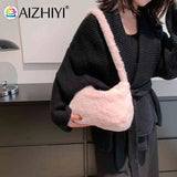 Warm Love Heart Printed Shoulder Bag for Women, Casual Autumn Winter Handbag