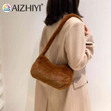 Warm Love Heart Printed Shoulder Bag for Women, Casual Autumn Winter Handbag