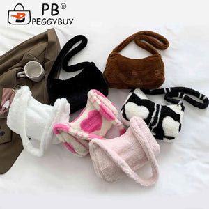 Soft Love Heart Print Top-handle Bag for Street Travel