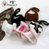 Soft Love Heart Print Top-handle Bag for Street Travel