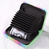 Soft Fluffy Women Wallet Colorful Stripes Female Purse for Travel Gift