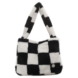 Large Capacity Plush Women's Bag: Winter Warm Soft Tote Shoulder Shopper Bags