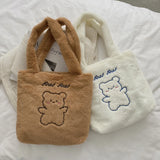 Plush Women's Bear Print Shoulder Bag