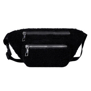 Plush Women's Waist Bag Solid Belt Bags Crossbody Chest Bag