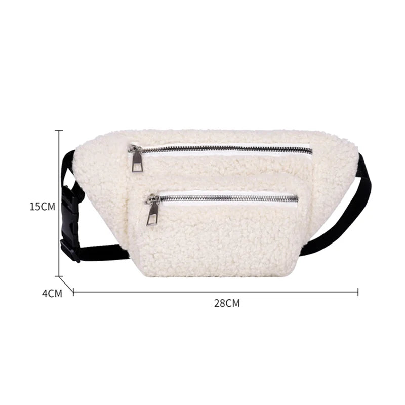 Plush Waist Bag Crossbody Chest Bag Women