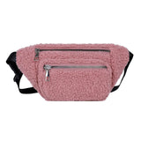 Plush Women's Waist Bag Solid Belt Bags Shoulder Crossbody
