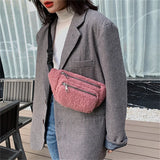 Plush Women's Waist Bag Belt Bags Shoulder Crossbody Chest Bag