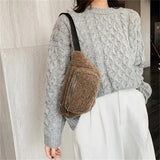 Plush Women's Waist Bag Belt Bags Shoulder Crossbody Chest Bag