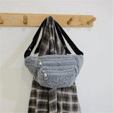 Plush Women's Belt Bag Solid Waist Pouch