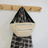 Plush Women's Waist Bag Solid Belt Bags