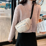 Plush Women's Waist Bag Solid Belt Bags