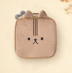 Animal Embroidery Square Cosmetic Bag Large Capacity Storage Rabbit Shape Purses