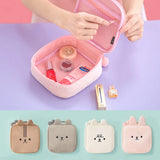 Animal Embroidery Square Cosmetic Bag Large Capacity Storage Rabbit Shape Purses