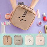 Animal Embroidery Square Cosmetic Bag Large Capacity Storage Rabbit Shape Purses