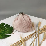 Plush Hip Flask Bucket Bag Chain Shoulder Messenger Bag