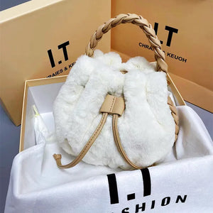 Rabbit Hair Bucket Bag Fall/Winter Plush Hair Handbag