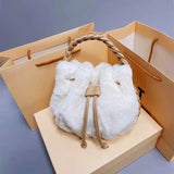 Rabbit Hair Bucket Bag Fall/Winter Plush Hair Handbag